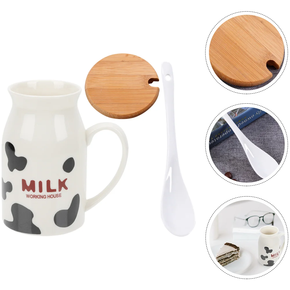 

1 Set Ceramic Cup Mug Office Drinking Cup Portable Coffee Mug Lovely Ceramic Mug with Lid