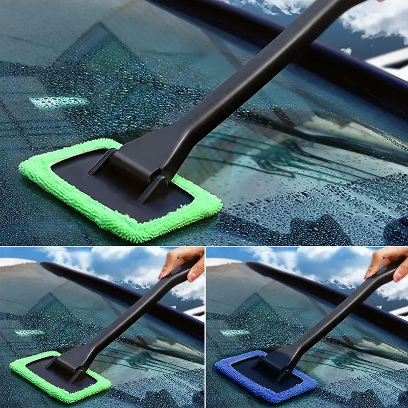

Windshield Cleaner Car Window Cleaner Tool With Handle Windshield Cleaning Tool With Microfiber Pad Car Inside Glass Wiper Kit