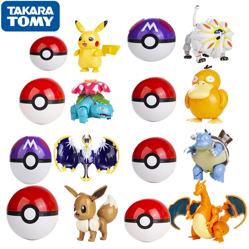 

Pokemon No Box Deformation Toys Can Move Anime Characters Pikachu Charizard Elf Ball Model Gift Children's Toys Free Shipping