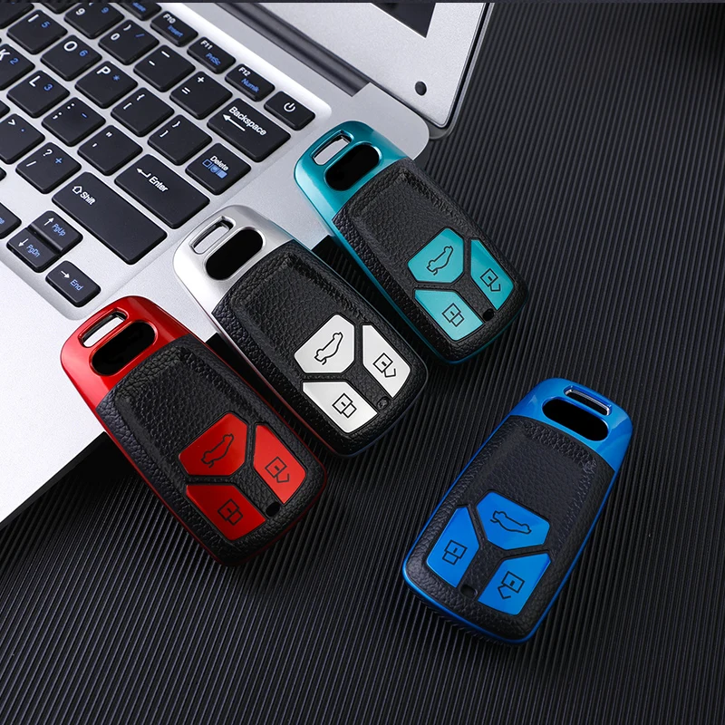 

Leather TPU Car Remote Key Cover Case Shell For Audi A4 B9 A5 A6L A6 S4 S5 S7 8W Q7 4M Q5 TT TTS RS Coupe Styling Accessories