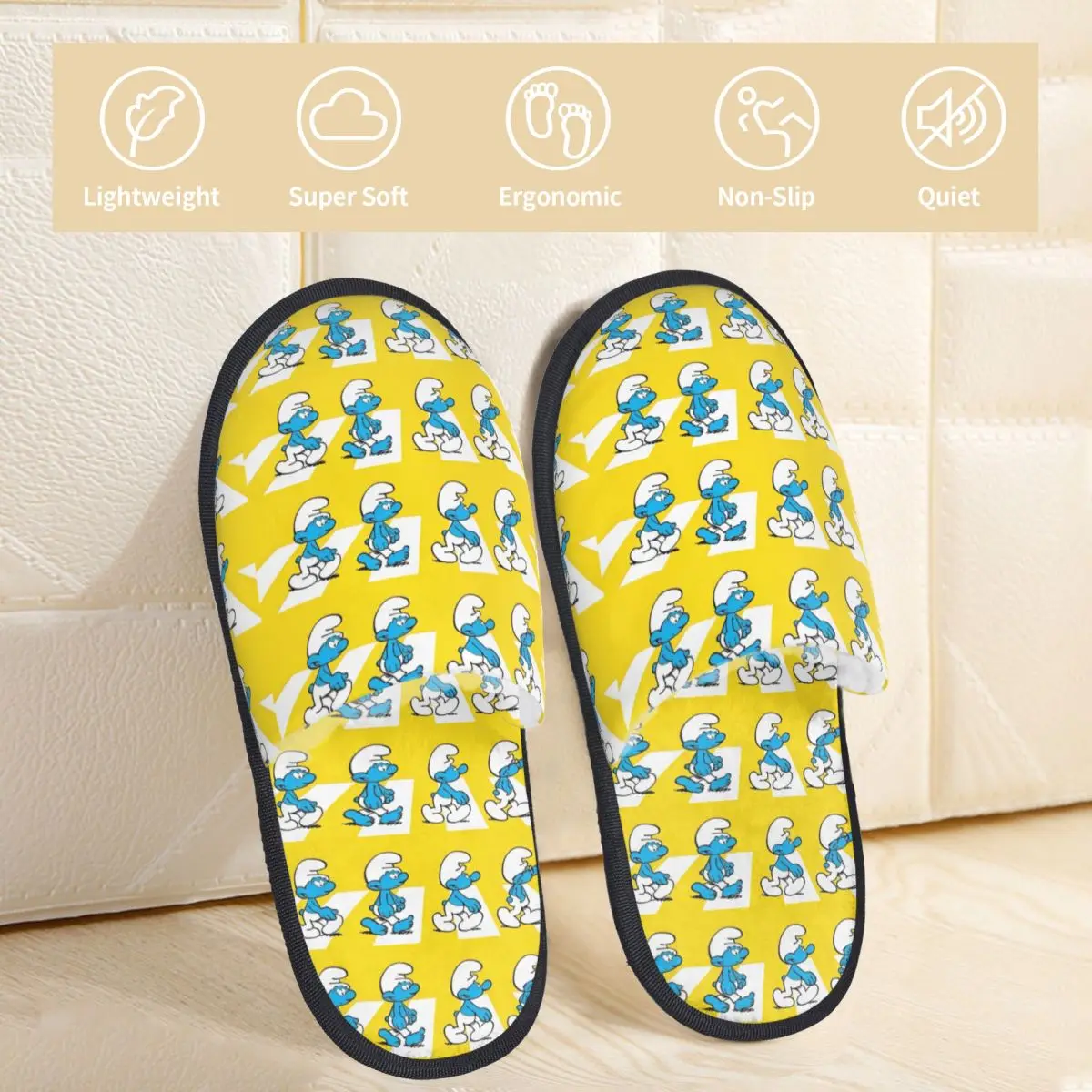 Зимние домашние тапочки S-Smurfs синие мультяшные аниме 90-х годов мягкие шлепанцы из