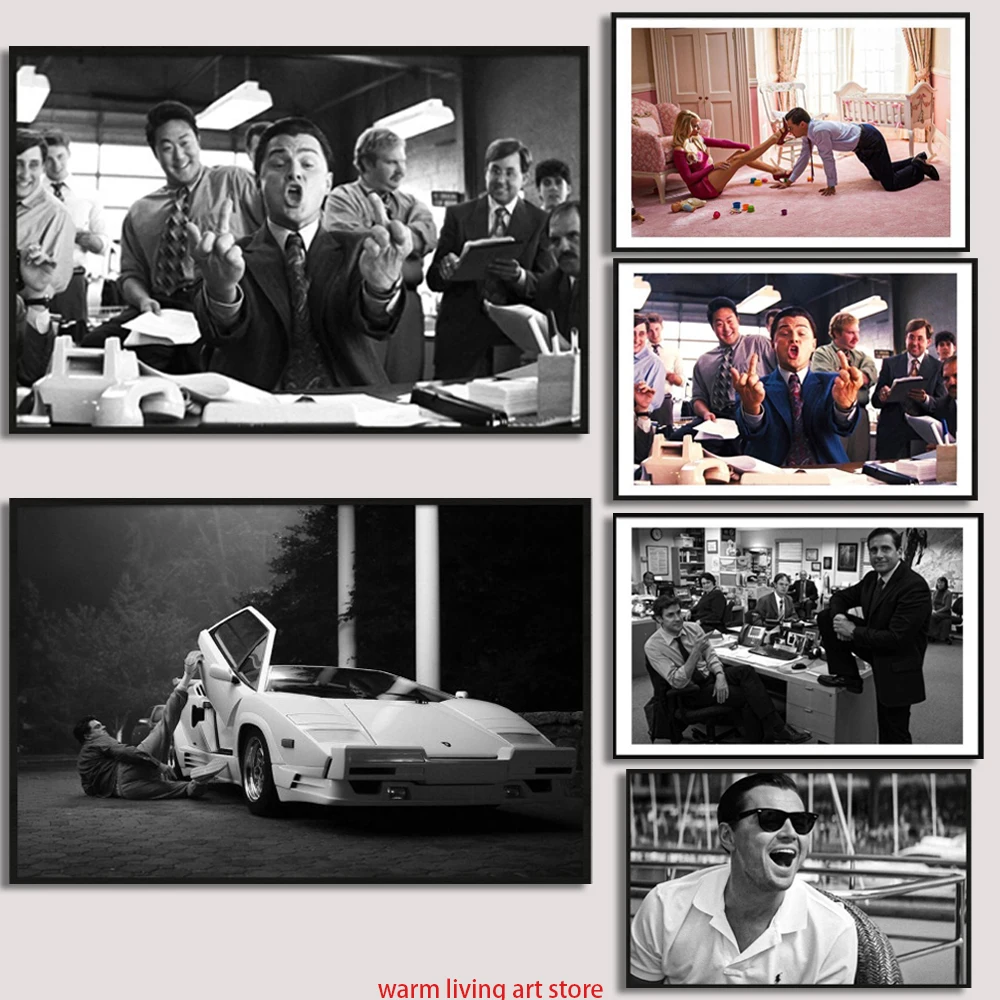 

Картина из сериала «волк на стене улицы» Леонардо ДиКаприо, Картина на холсте, эстетические настенные картины, украшение для спальни и дома