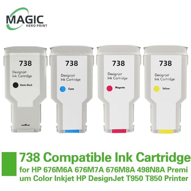 Совместимый чернильный картридж 738XL HP738 738 чернила 676M6A 676M7A 676M8A 498N8A цветной
