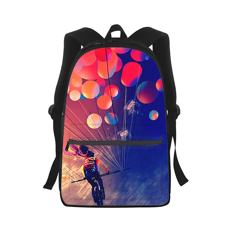 Ho tair Balloon Sky Men Women Backpack 3D Print Fashion Student School Bag Laptop Backpack Kids Travel Shoulder Bag
