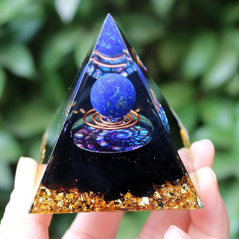 

Copper Crystals Stone Orgone Pyramid Energy Generator Natural Amethyst Peridot Reiki Chakra Meditation Christmas Gift