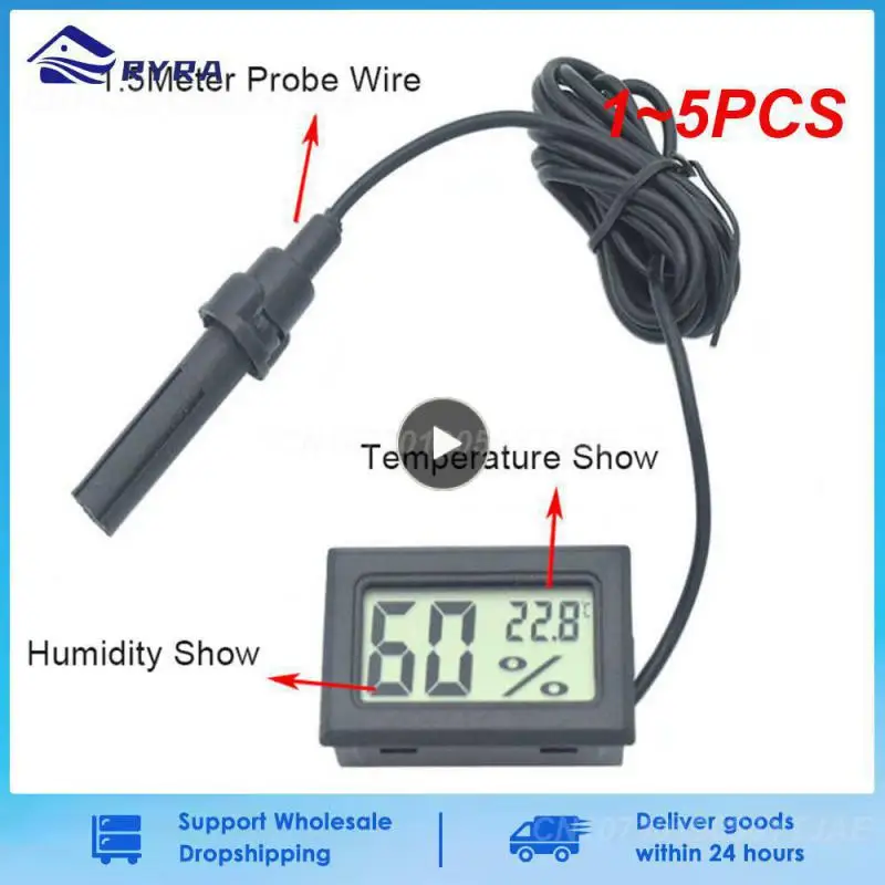 

1~5PCS Mini LCD Digital Thermometer Hygrometer Gauge Tester Probe Incubator Aquarium Temperature Humidity Meter Sensor Detector