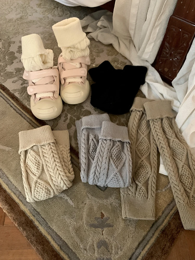 Вязаные гетры Cnorahk Twist флисовые носки с отбортовкой Южная Корея такой же как Boss