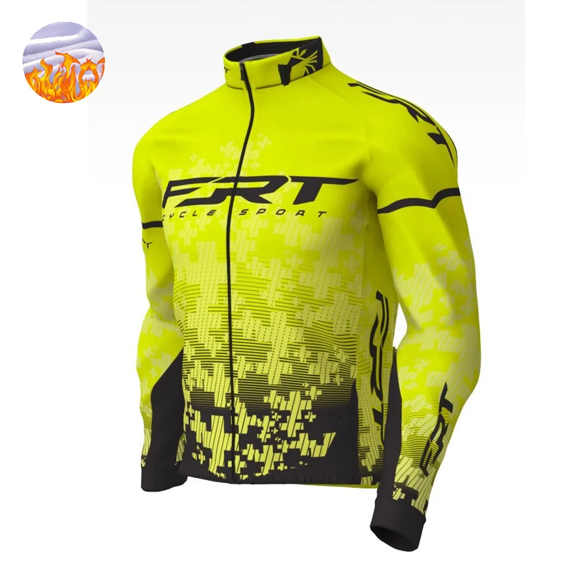 

Men's Team Cycling Long Sleeve Suit Winter Jacket Thermal FleeceMtb Road Bike Costume Ciclismo Hombres