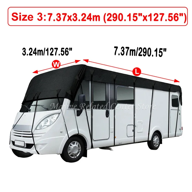 

Крышка автомобиля 210D, водонепроницаемая крыша для автодома, 4,9/6,36/7,37/8,3*3 м
