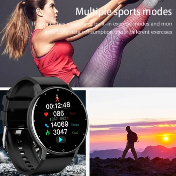 LIGE 2023 New Smart Watch Men Full Touch Screen Sport Fitness Watch IP67 Waterproof Bluetooth For Android Ios Smartwatch Men+Box 3