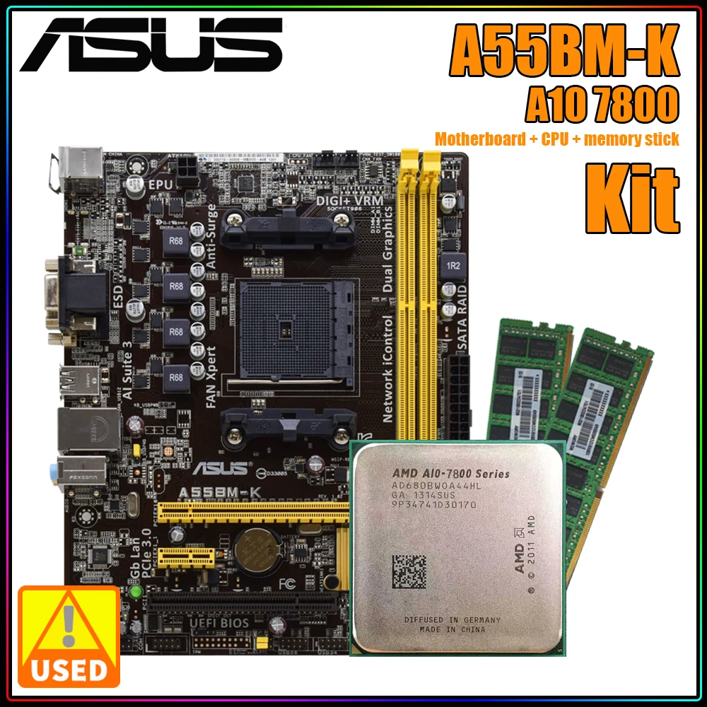    ASUS A55 AMD A10, A55BM-K + AMD A10 7800 + DDR3 4G * 2,   3, 4  4  HT 2000  95 