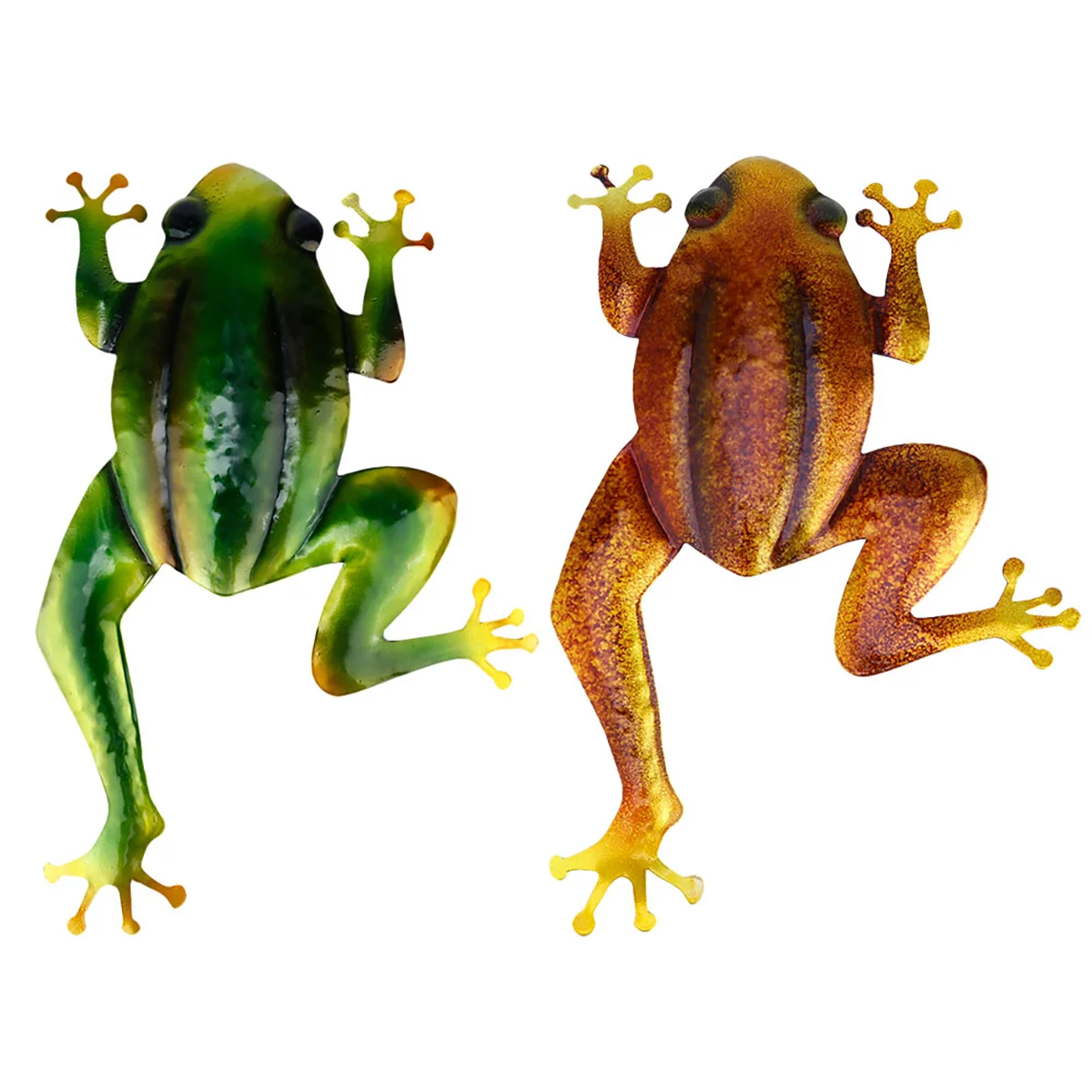

Wall Frogsgarden Sculpture Decor Hanging Decorations Frog Yard Metal Iron Animal Ornaments 3D Decoration Vintage Rustic Decal