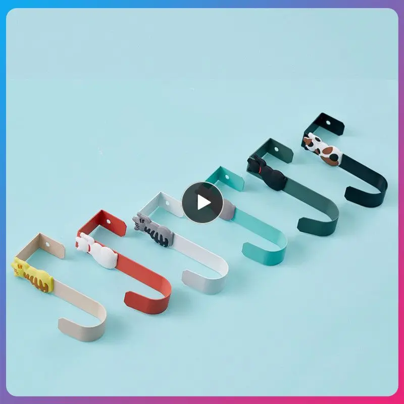 

Kitchen Wall Door Metal Hook Key Hanger Cat Shaped Door Hanger Holder Clothes Storage Rack Seamless Hook Tool Accessories