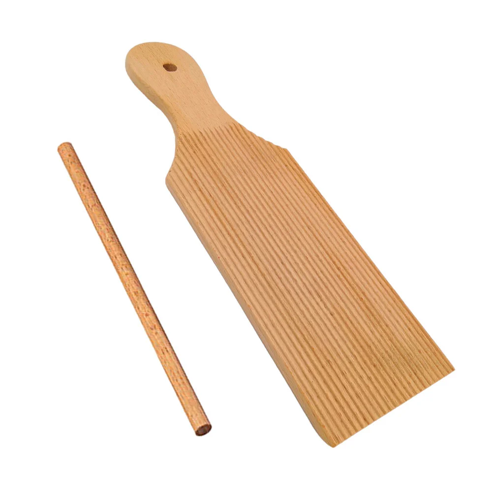 

Pasta Plate Spaghetti Noodle Wooden Gnochi Board Rolling Pin Maker Kitchen Household Pole Making Tool