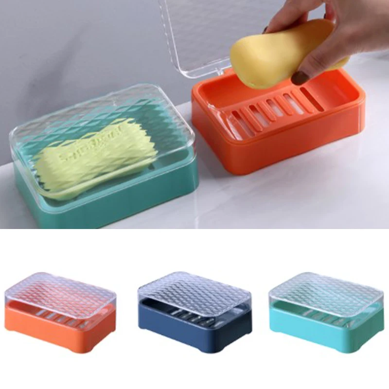 

Прозрачная мыльница дренаж для мыла держатель коробка для ванной душа Губка лоток для хранения