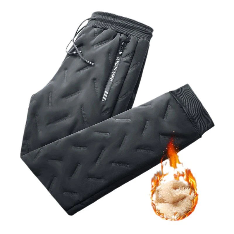 

Мужская Зимняя Теплая Бархатная утолщенная свободная ветрозащитная верхняя одежда большого размера, хлопковые прямые брюки