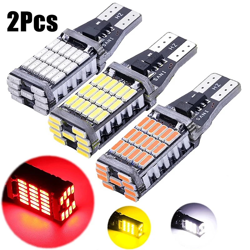 

2x Signal Lamp T15 Led Super Bright Led Bulbs 912 921 For Reverse Lamp Backup Parking Light 12V White Red Yellow
