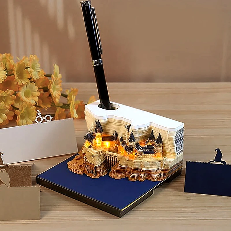 3D Волшебный замок-памятка с подсветкой отрывной бумажный дисплей