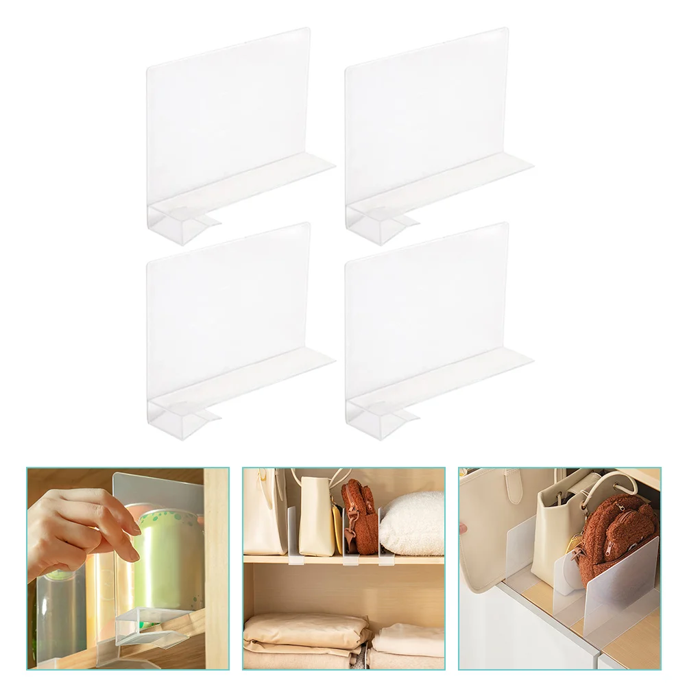 

4 Pcs Plastic Drawer Partition Plate Organizer Wardrobe Shelf Divider Dividers Closet Clothes Separator