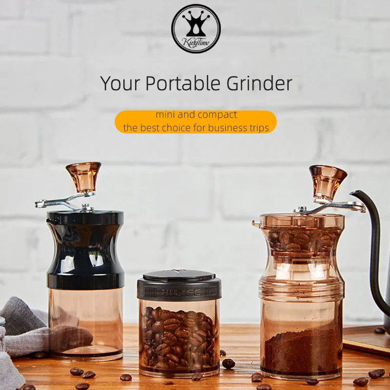 

Mini Manual Coffee Grinder Acrylic Hand Adjustable Ceramic Stainless Steel Grinder Bean Storage Jar Miller Portable Flour Mill