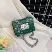 2022 hot sales summer women fashion vintage pu leather stone pattern crossbody bag lady mini chain handbags and purses