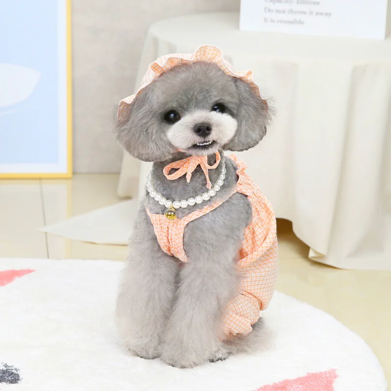 Pet Dog Clothes With Hat Cooling Vest Cotton T-shirt Spring Summer Small Dogs Clothing Pets Items Cat Puppy Chihuahua Product