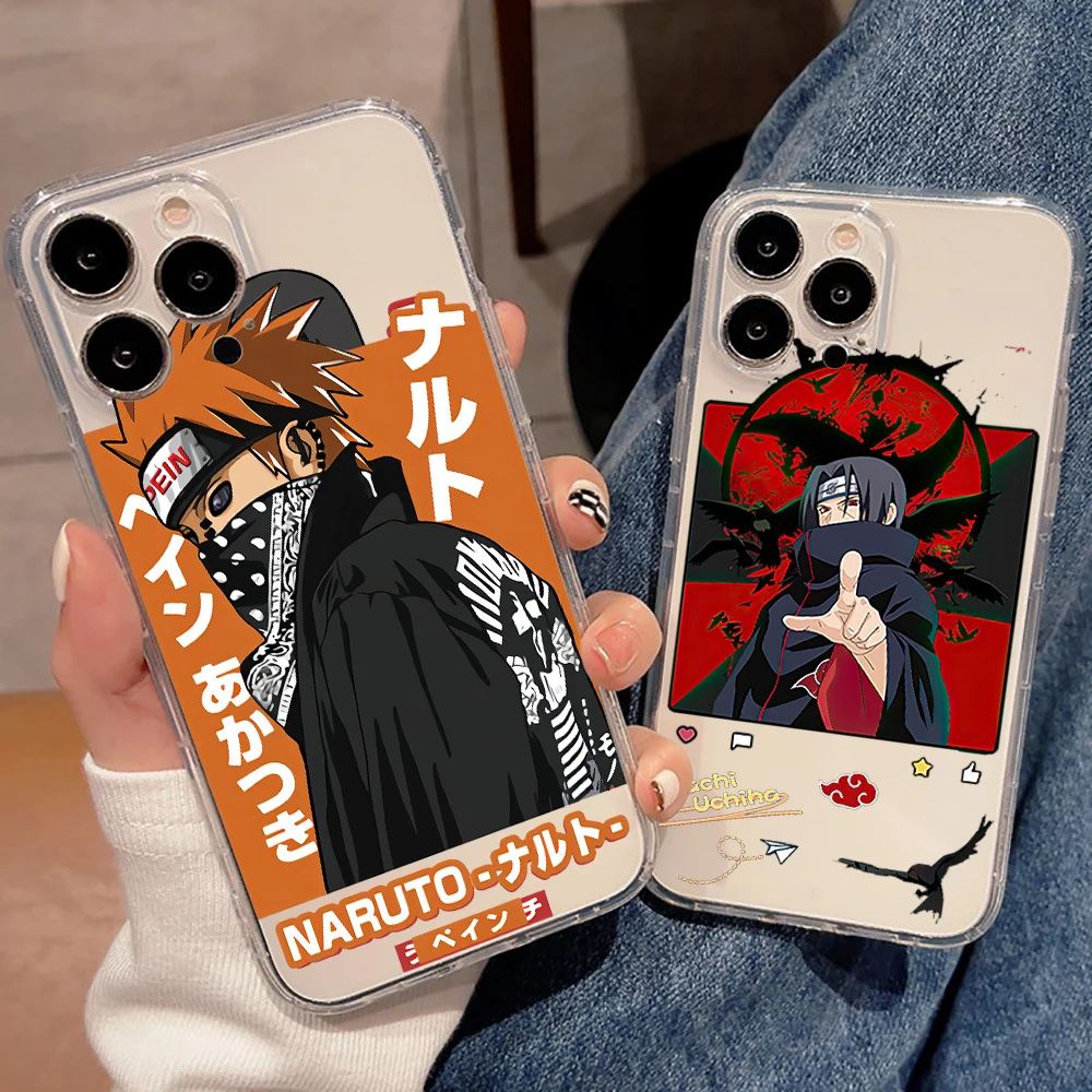 

NARUTO Luxury Ultra Thin Clear Phone Case For Apple iPhone 11 12 13 Pro Max 12 13 Mini X XR XS Max SE 6 6s 7 8 Plus Black