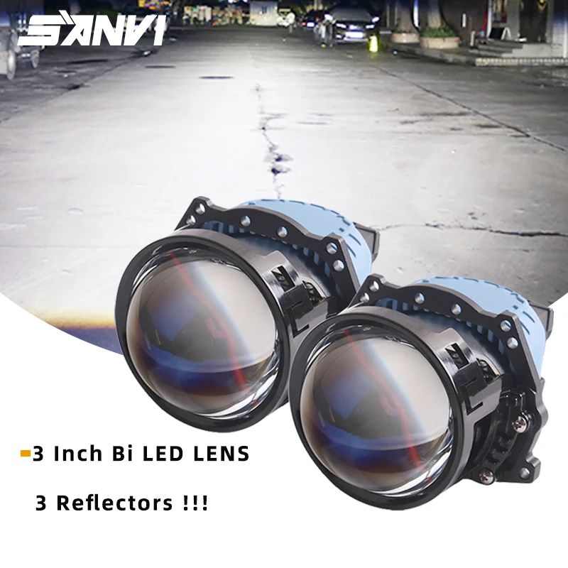 

SANVI 3-дюймовые S9pro Bi светодиодные линзы для H7 LED H4 H1 H11 9005 9006 Фары Автопроектор Замена 65 Вт Автомобильные фары Аксессуары