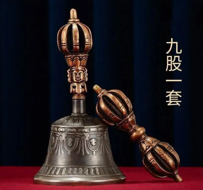 Ghanta Dril-bu 9-pronged Dorje Vajra Bell медитационный звонок с пестиком #0506