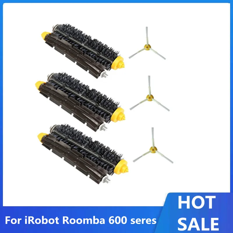 

For iRobot Roomba 600 Series 610 620 625 630 650 660 Vacuum Beater Bristle Brush+side Brush Replacement Part Kit+Aero Vac Filter