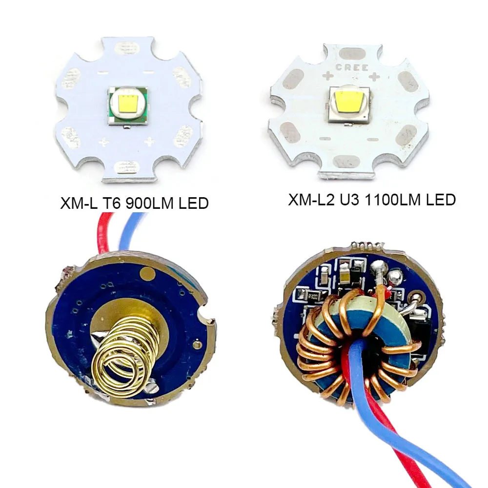 20 мм Cree XML T6 XM-L2 L2 светодиодный эмиттер чип-диод с 22 3 В - 12 плата драйвера фонарика 1 2