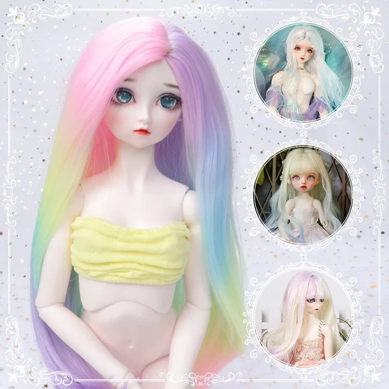 

1/3 1/4 1/6 Bjd Wigs High Temperature Fiber Fashion Long Wavy Gradient Hair Bjd Sd For Dd Msd Mdd Yosd Wigs Doll Accessories