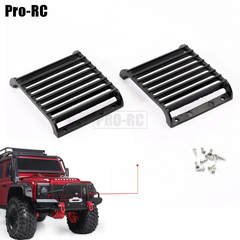 2Pcs Metal Front Light Grille Cover Protective Net for 1/10 RC Crawler Car Traxxas TRX4 Defender Body Shell Upgrade Parts