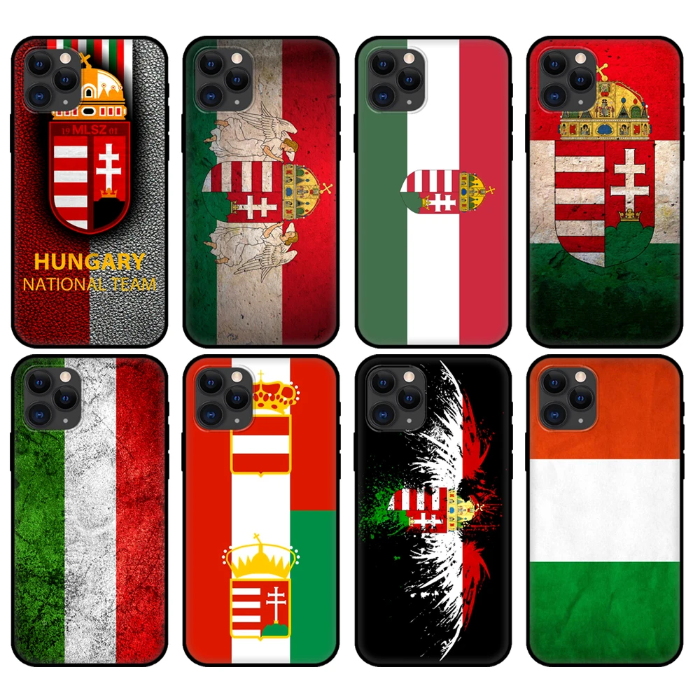 

Black tpu case for iphone 5 5s se 6 6s 7 8 plus x 10 cover for iphone XR XS 11 pro MAX case Hungary Hungarians Flag