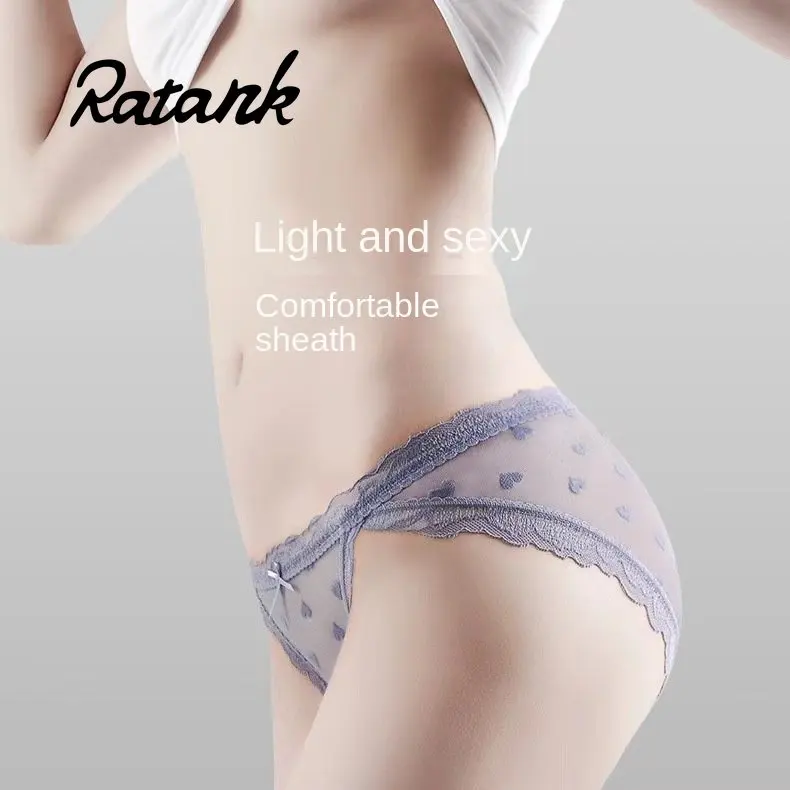 

2/3PCS Ratank Lace Panties Feminine Charming Cotton Antibacterial Breathable Low Waist Cute Japanese Girl Briefs
