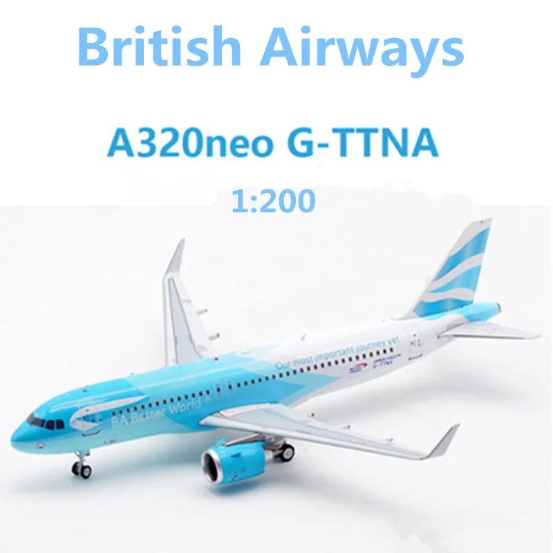 Модель 1: масштаб 200, британские дыхательные пути, модель самолета из литая под давлением модели A320NEO G-TTNA, коллекция украшений для взрослых