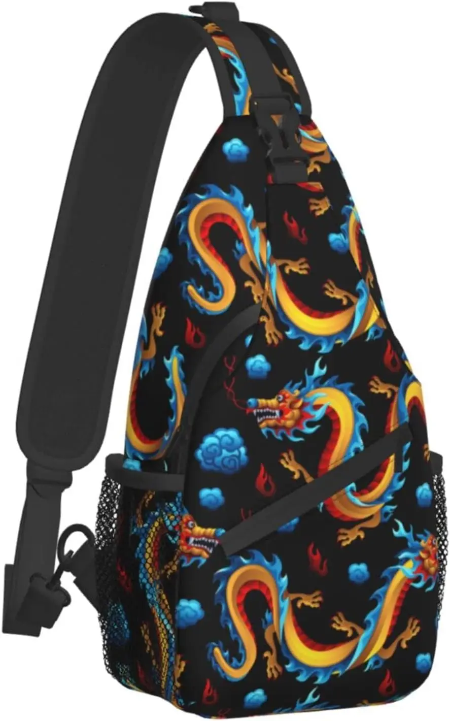 Рисунок 2 - Сумки-слинги с китайским рисунком дракона для мужчин