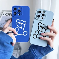 cartoon bear soft phone cases for iphone x xr xs 11 12 13 pro max camera lens protective case for iphone 7 8 plus se2 back cover