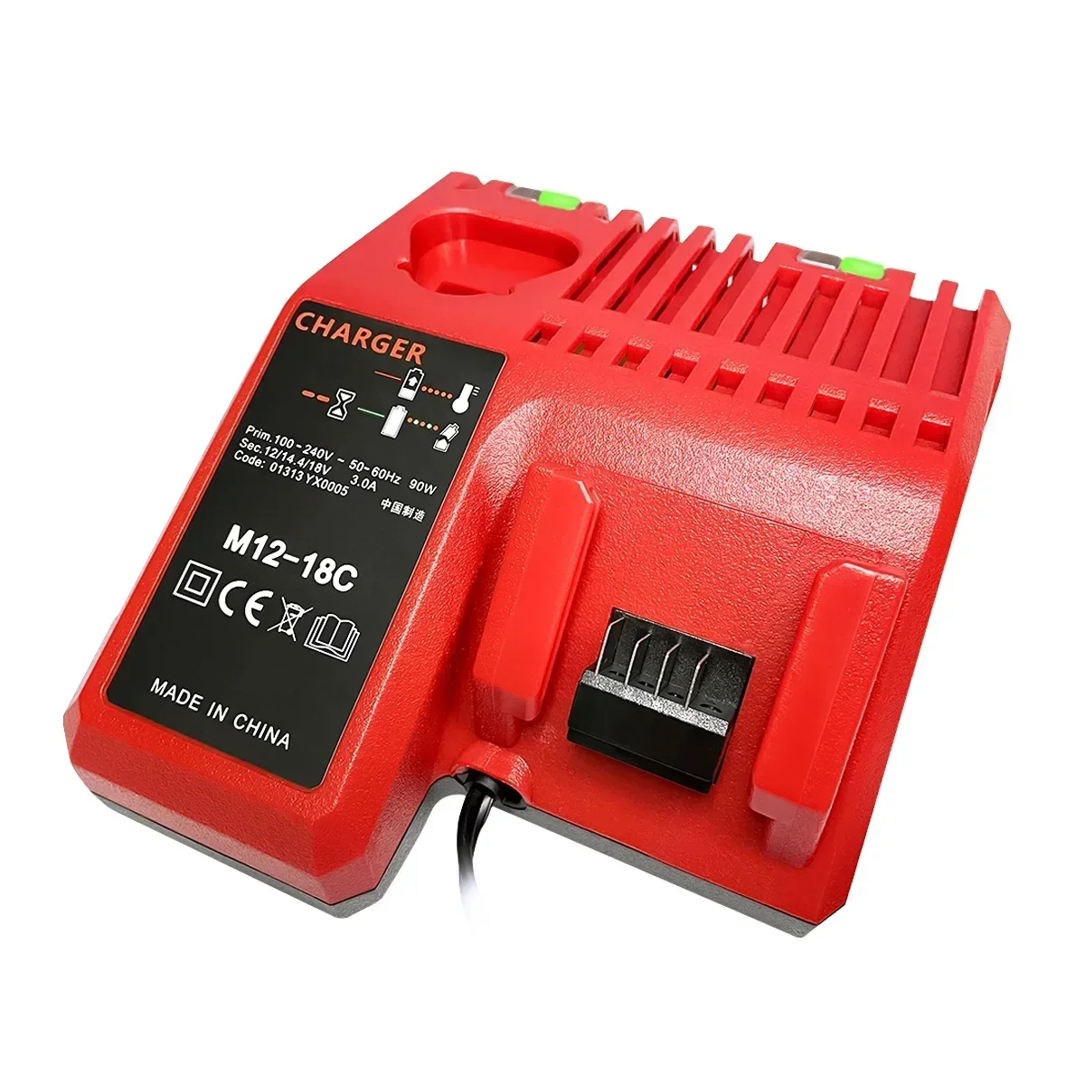 Фото Для Milwaukee M12-18C двухпортовый многовольтный литий-ионный аккумулятор M12 M18, замена литий-ионного аккумулятора 3A 12 В 14 В 18 В быстрое зарядное устройство США/ЕС штекер №1