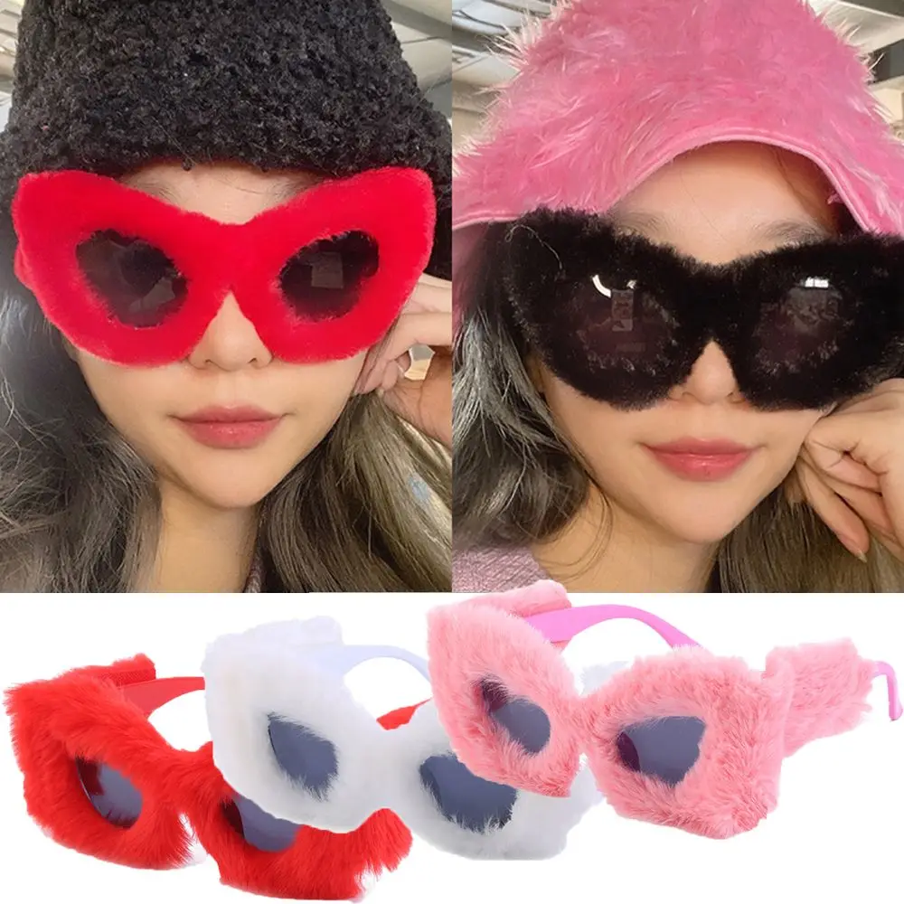 

Trend Decorative Mirror Handmade Fleece Fur Glasses Plush Glasses Eyeglasses Frame