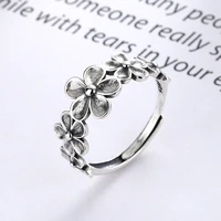 925 sterling silver rings for women korean style retro plum blossom adjustable index finger ring couple female wedding jewelry