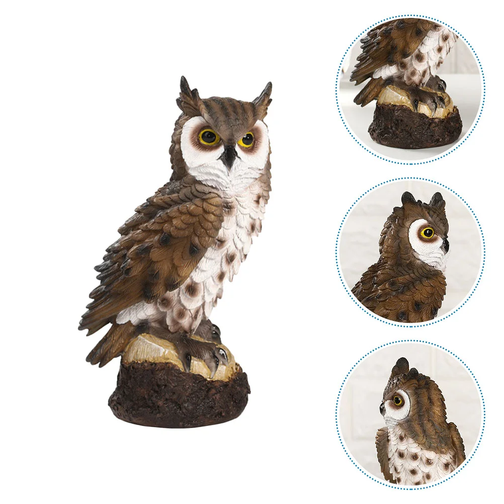 

Owl Garden Scarecrow Statue Bird Hawk Figure Eagle Ornament Figurine Yardfake Figurines Toy
