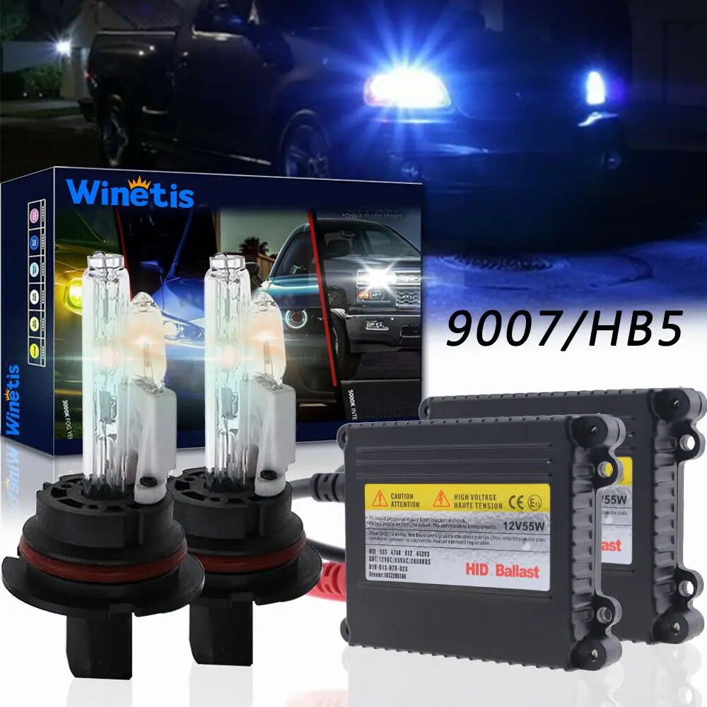 

55W 9007 Halogen Hi-Lo Hid Headlight Bulb Conversion Kit High Low Beam Bulb Lamp