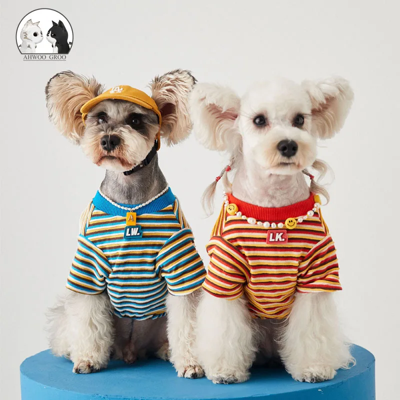 

Летнее пальто в полоску для собак, куртка с коротким рукавом для котят, маленькие и средние собаки, строительные принадлежности для домашни...