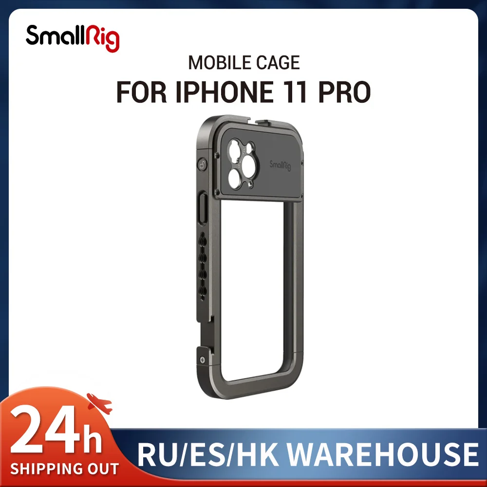 

Клетка для Мобильный телефон SmallRig Pro для iPhone 11 Pro с двумя креплениями для холодного башмака, с несколькими резьбовыми отверстиями 1/4, 2776