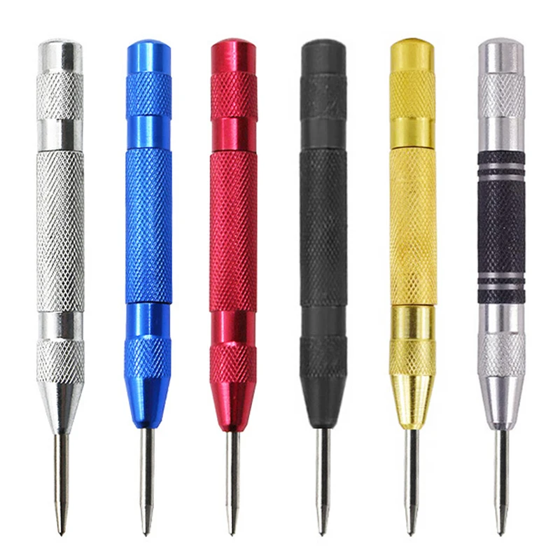 

Automatic Center Pin Punch Spring Loaded Marking Starting Holes Tool Wood Press Dent Marker Woodwork Tool Drill Bit