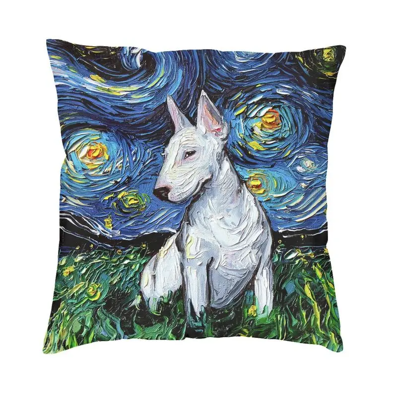 

Горячая Распродажа Starry Night Bull Terrier диванная подушка для собаки чехол на молнии украшение для дома подушки для любимых животных чехол для див...