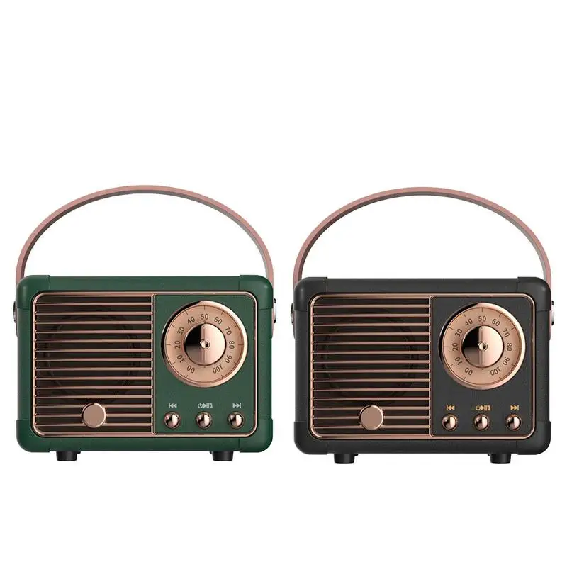 

Retro Bluetooth Speaker Vintage FM Radio Wireless Retro Speaker With Old Fashioned Classic Style Strong Bass Enhancement