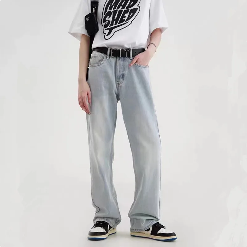 2022 New Arrivals Graphic Print Vintage Baggy Jeans For Men Y2K Clothes Distressed Washed Straight Denim Pants Pantalones Hombre