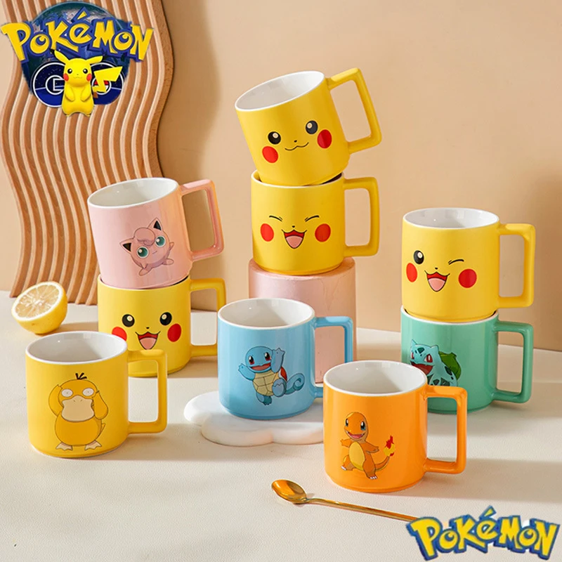 Pokemon pikachu eevee novo bonito dos desenhos animados anime kawaii menina  coração portátil copo de água da criança presentes de natal capacidade  350ml - AliExpress